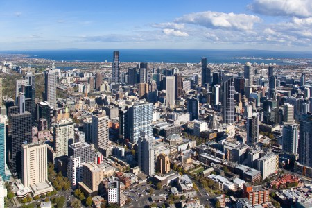 Aerial Image of MELBOURNE CITY SKYLINE