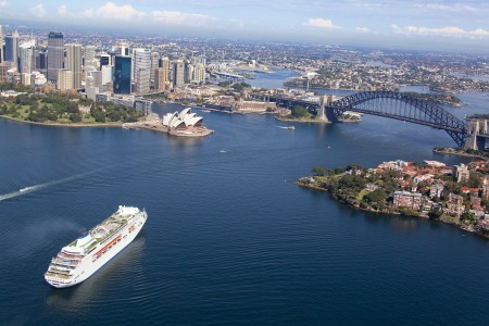 Aerial Image of CRUISE SHIP IN SYDNEY HARBOUR