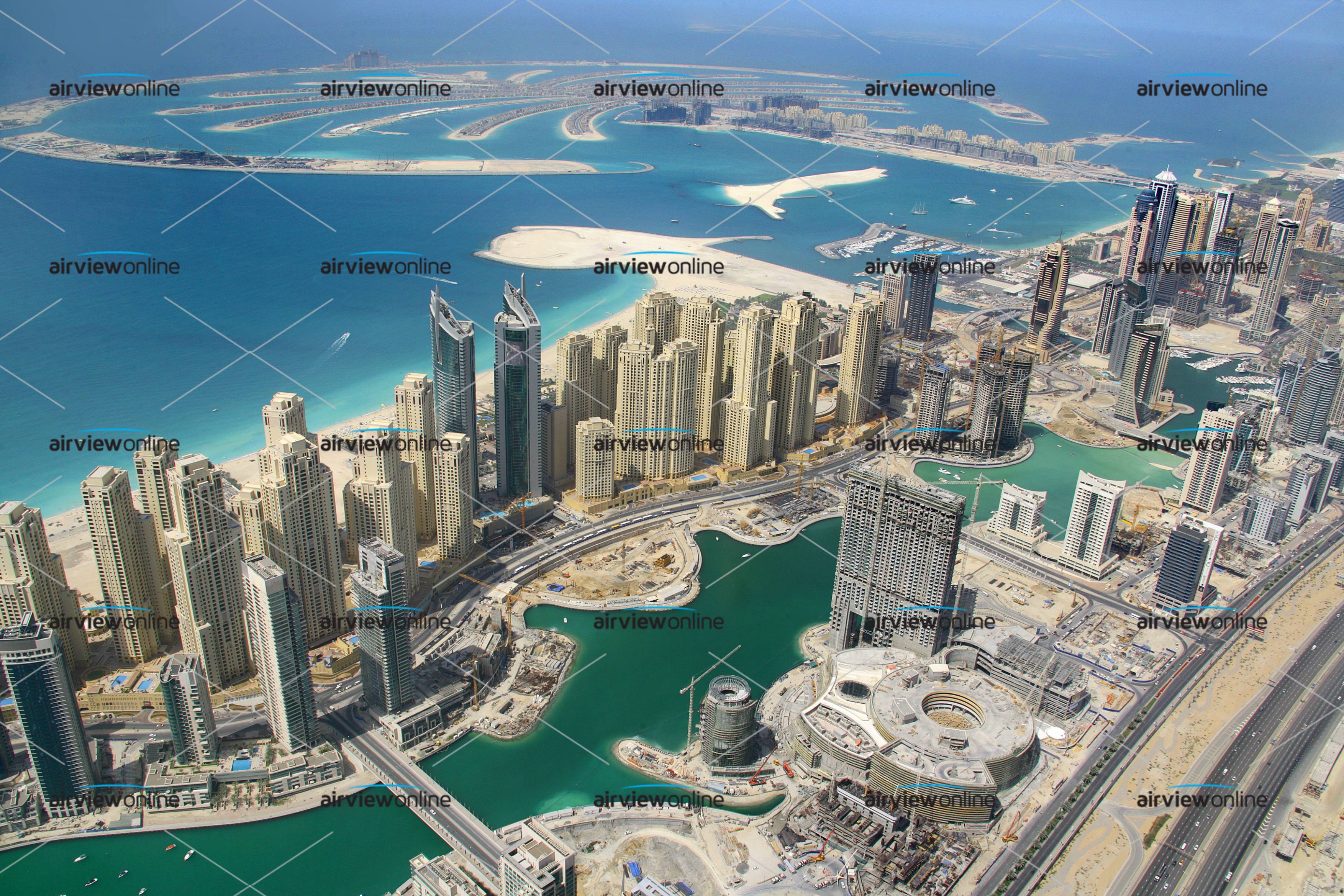 Aerial Photography Dubai Marina And The Palm Jumeirah Airview Online