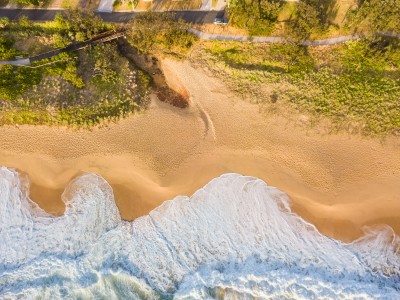 Aerial Image of SHELLY BEACH, CALOUNDRA COASTLINE