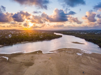 Aerial Image of CURRIMUNDI LAKES AT SUNSET
