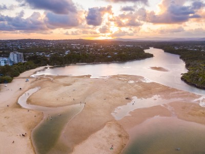 Aerial Image of CURRIMUNDI LAKES AT SUNSET