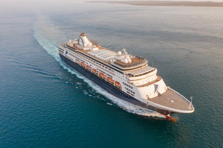 Aerial Image of CRUISE SHIP ON PORT PHILLIP BAY