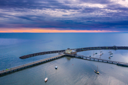 Aerial Image of ST KILDA PIER AT SUNSET