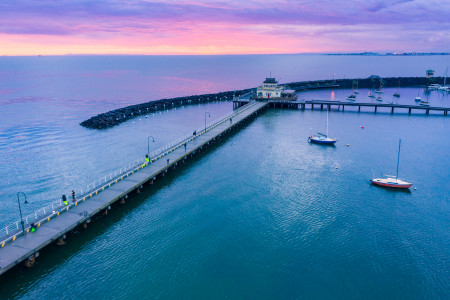 Aerial Image of ST KILDA PIER AT SUNSET