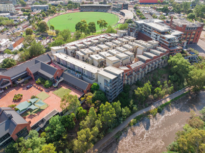 Aerial Image of BUILDINGS ALONG THE YARRA RIVER IN ABBOTSFORD