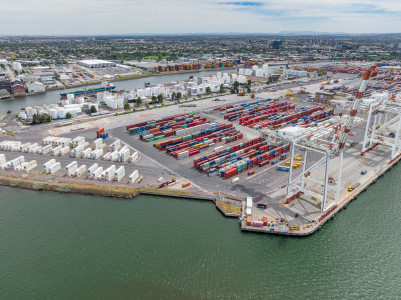 Aerial Image of CONTAINERS ON DOCKS IN WEST MELBOURNE