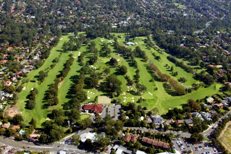 Aerial Image of PYMBLE GOLF CLUB IN ST IVES.