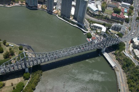 Aerial Image of CLOSEUP OF STORY BRIDGE, BRISBANE.