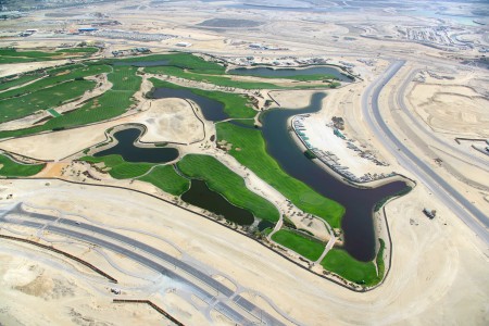 Aerial Image of A GOLF COURSE IN THE DESERT