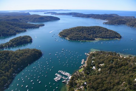 Aerial Image of PITTWATER FROM CHURCH POINT
