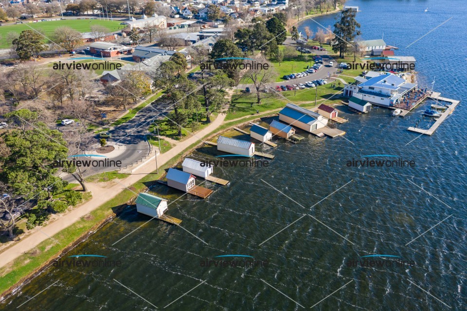 Aerial Photography Boat Sheds, Lake Wendouree, Ballarat Airview Online