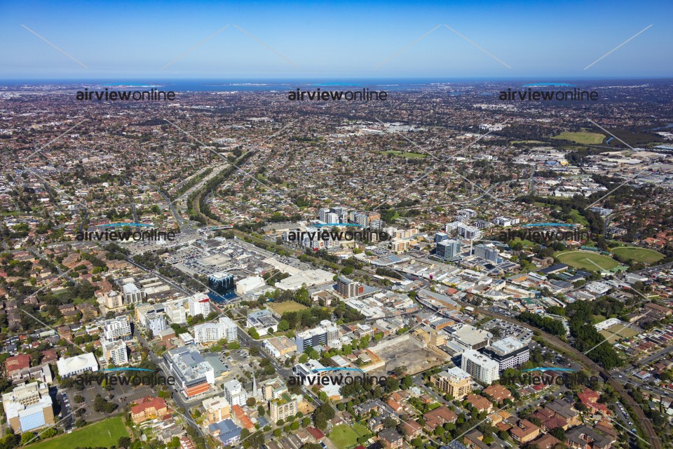 Aerial Photography Bankstown Central and CBD - Airview Online