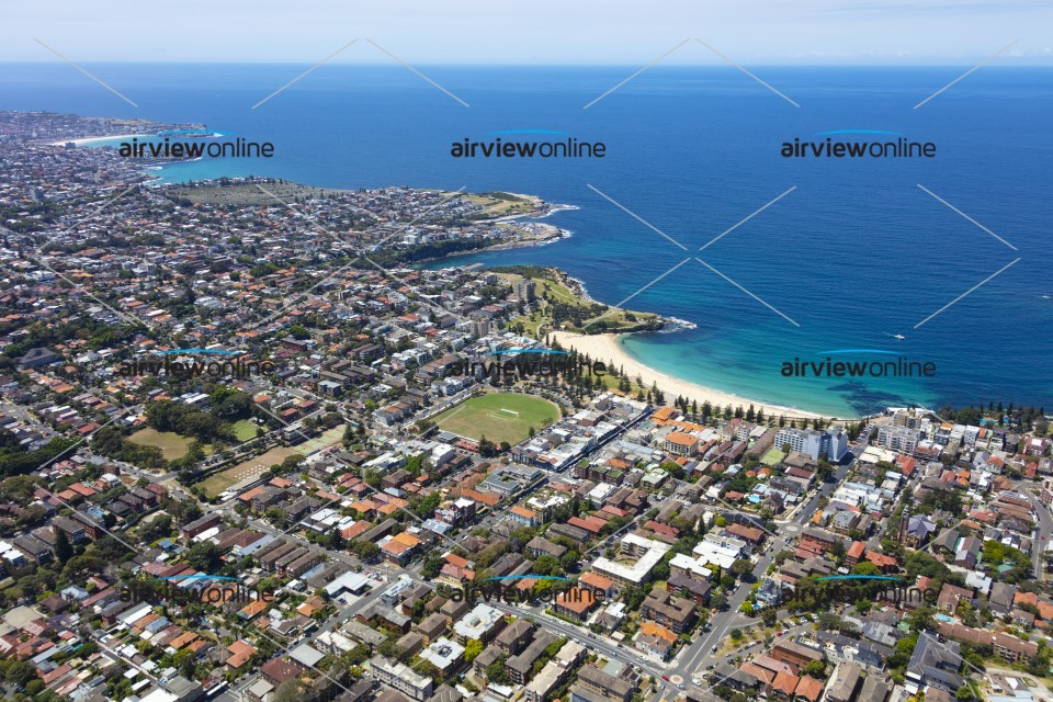 Aerial Photography Coogee Beach, Shops and Homes - Airview Online