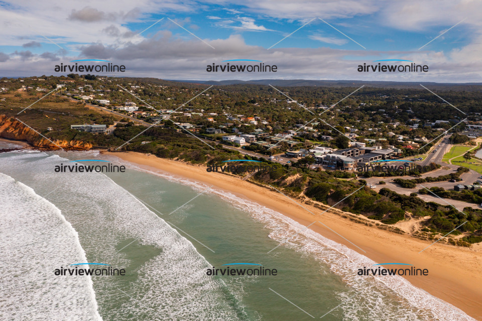 Aerial Photography Anglesea Beach and town Airview Online