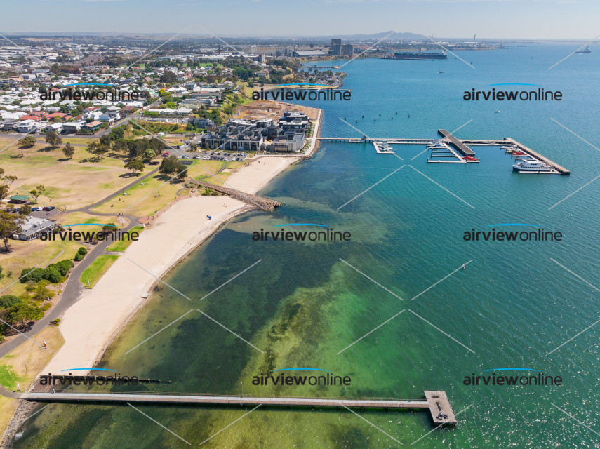 Aerial Photography Rippleside Park and Beach Airview Online
