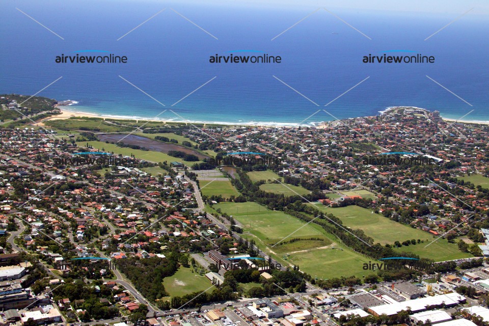 Aerial Photography John Fisher Playing Fields Curl Curl - Airview Online