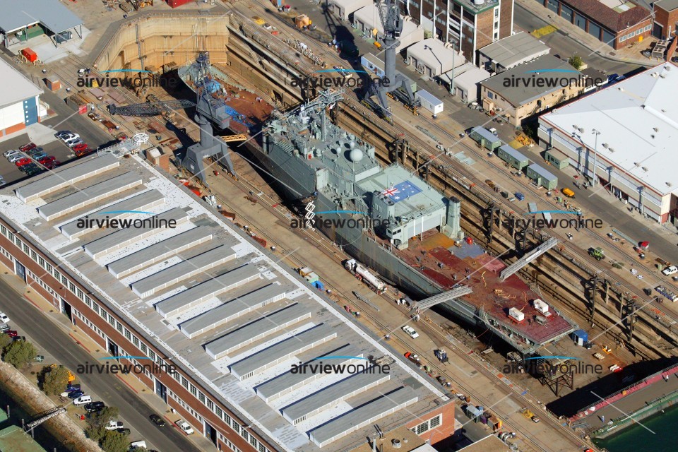 Aerial Photography HMAS Manoora in the Captain Cook Drydock - Airview ...