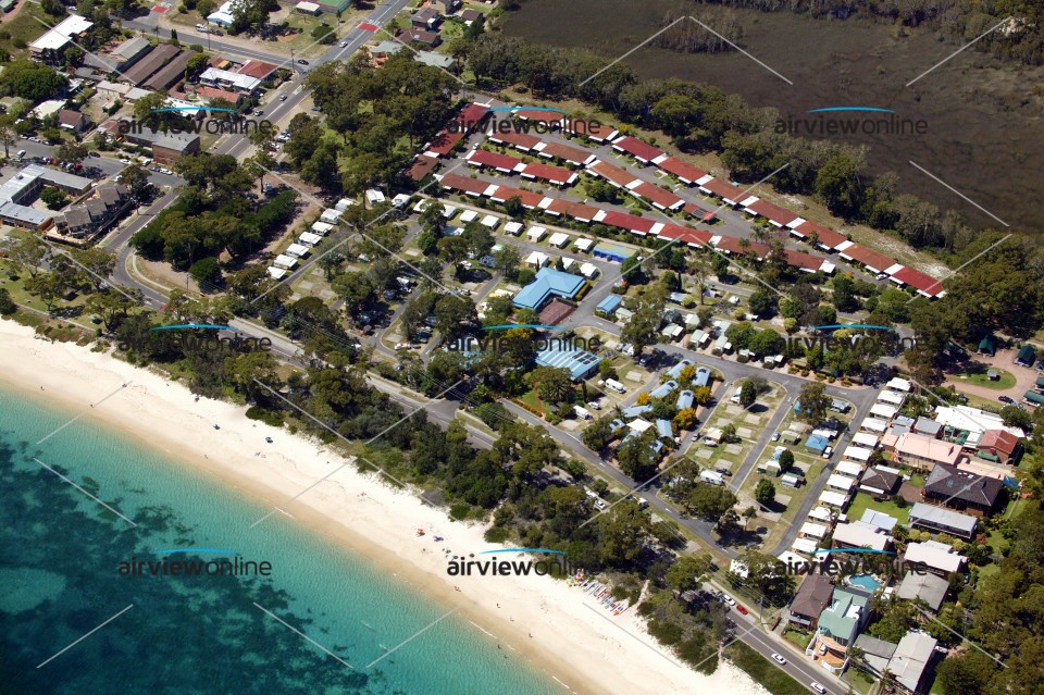 Aerial Photography Shoal Bay Caravan Park - Airview Online