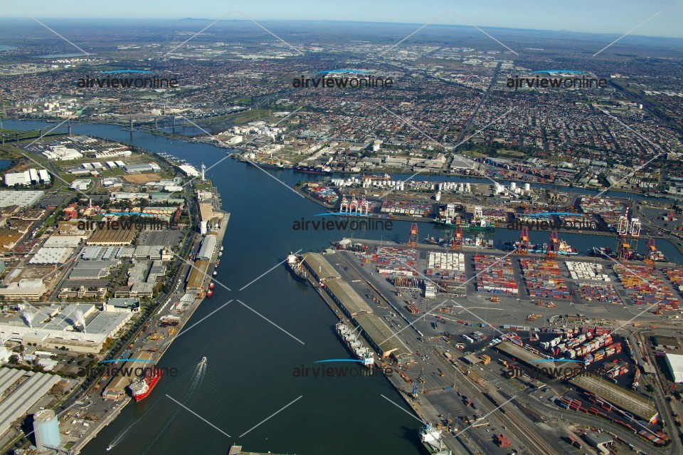 Aerial Photography Appleton Dock and Port Melbourne Airview Online