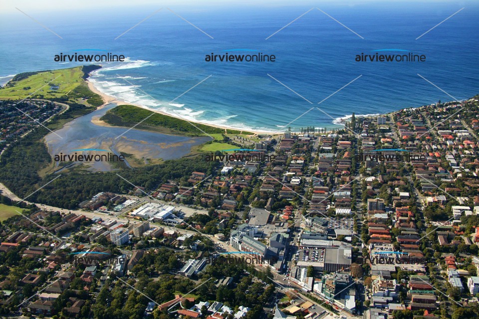 Aerial Photography Dee Why shops to Lagoon - Airview Online