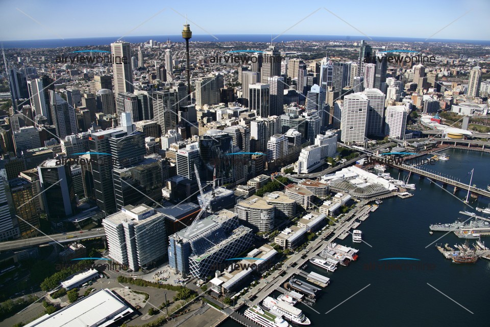 Aerial Photography King Street Wharf and Sydney CBD Airview Online