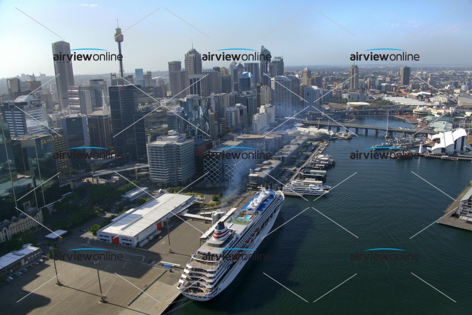 Aerial Image of Cruise Ship in Darling Harbour