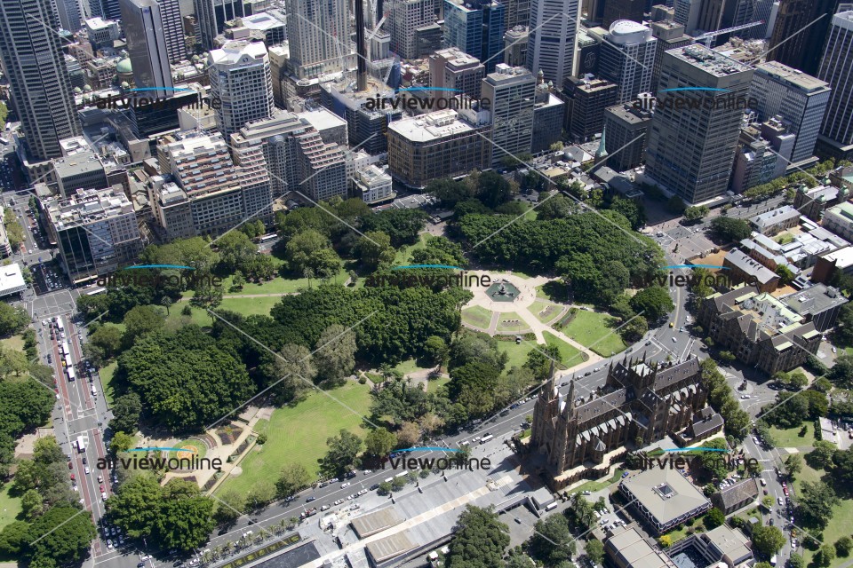 Aerial Image of Hyde Park, Sydney