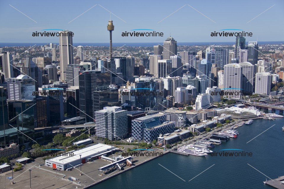 Aerial Image of King St Wharf and Sydney CBD