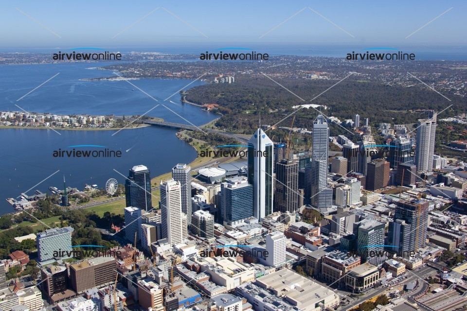 Aerial Image of Perth CBD and  Swan River
