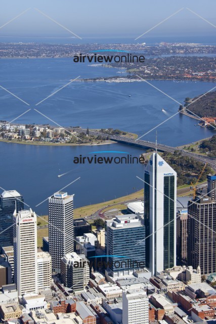 Aerial Image of Perth CBD Close Up Portrait