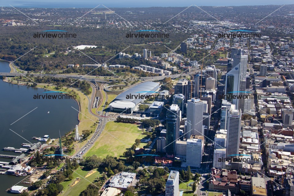 Aerial Image of Perth CBD Looking West
