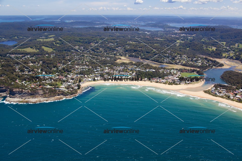 Aerial Image of Avoca Beach from out at sea