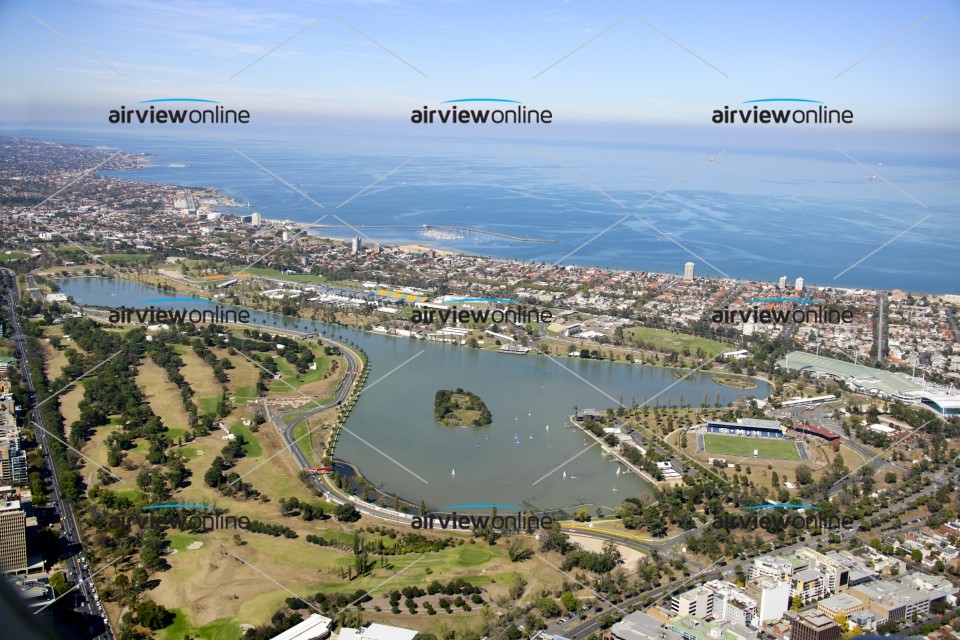 Aerial Image of Albert Park Lake