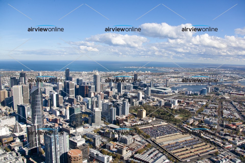Aerial Image of Melbourne CBD and Docklands