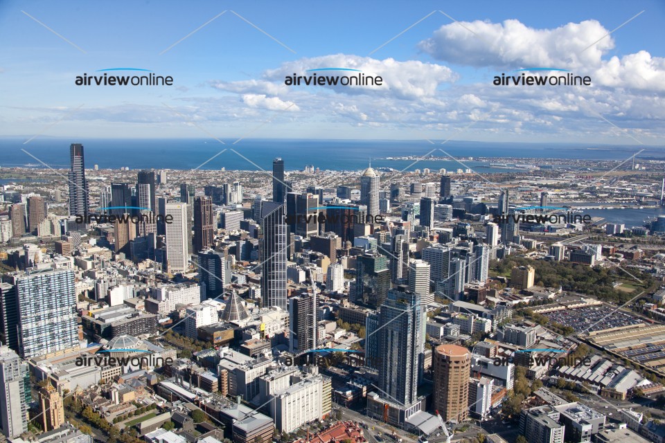 Aerial Image of Melbourne City to Port Philip Bay