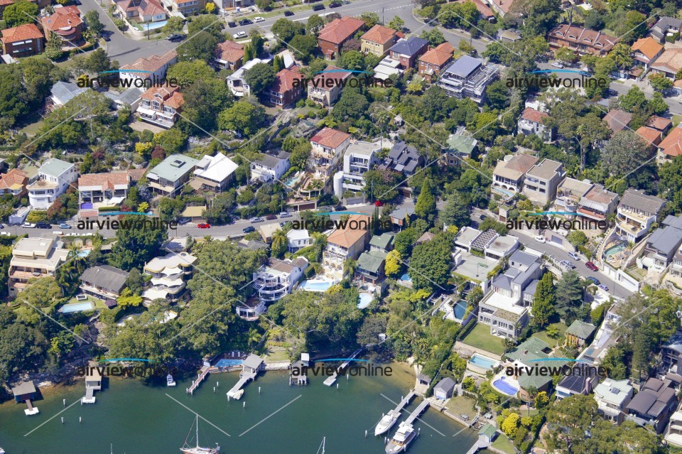 Aerial Image of Waterfront properties at Cammeray