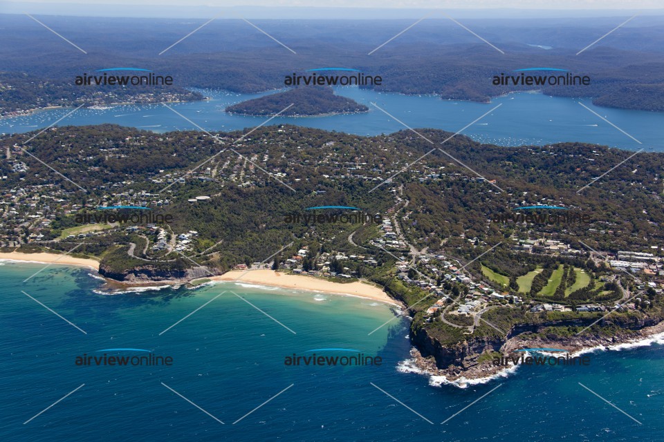 Aerial Image of Bilgola with Pittwater in background