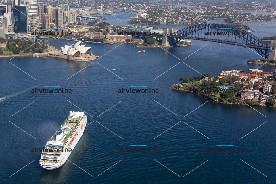 Aerial Image of A cruise ship in the harbour