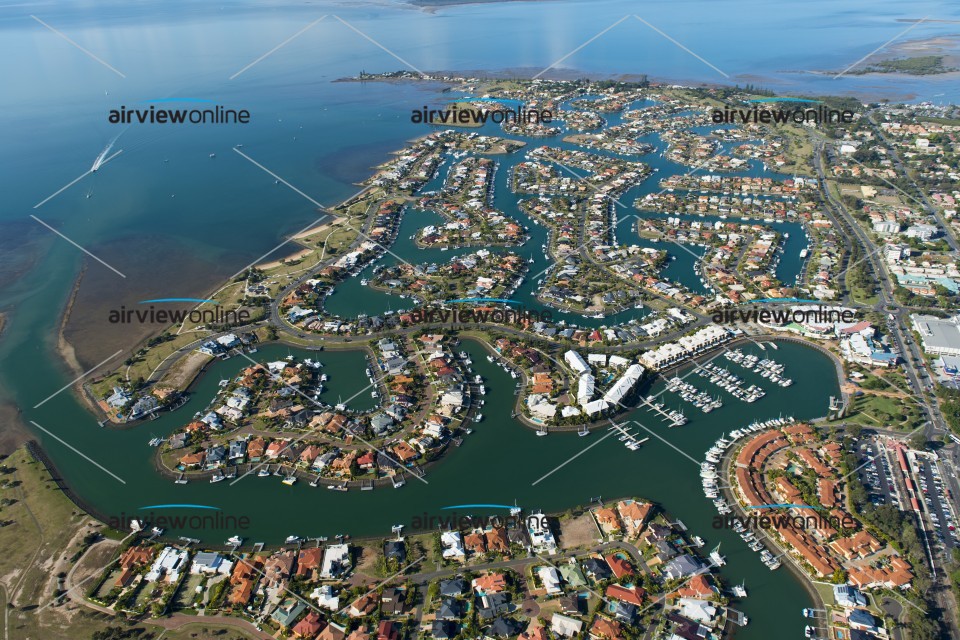 Aerial Photography View Of Raby Bay Looking Towards Stradbroke Island 