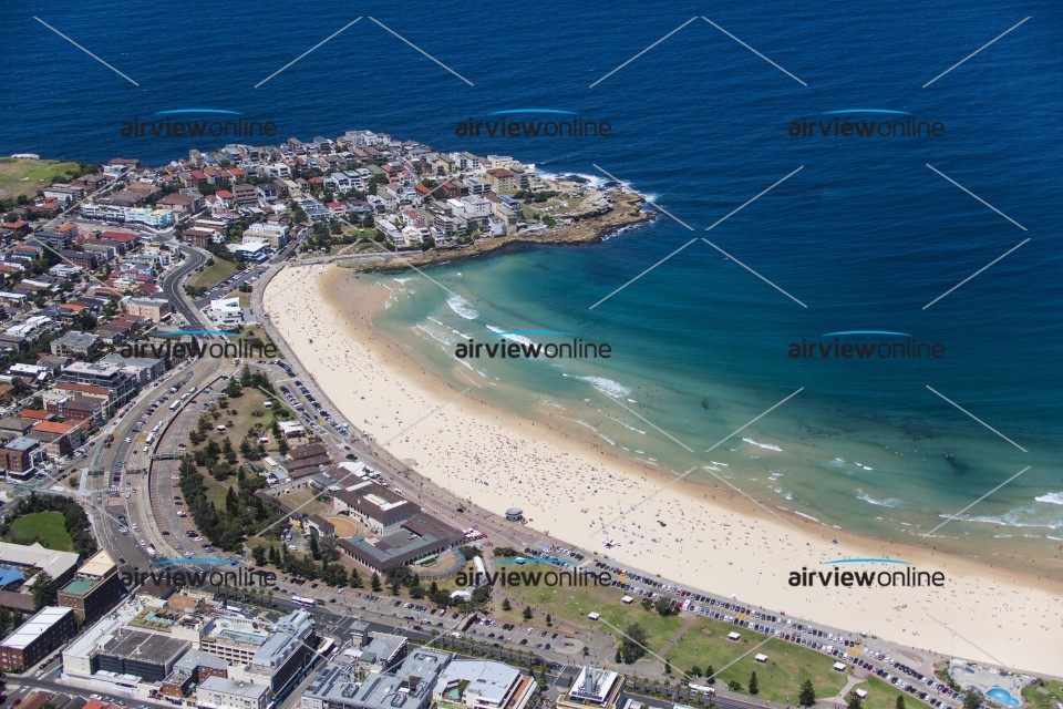 Aerial Photography Bondi Beach Bathers - Airview Online