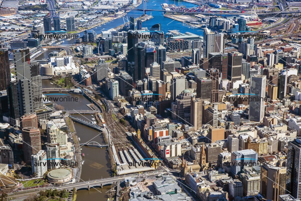 Aerial Photography Federation Square And Flinders St Station Airview Online