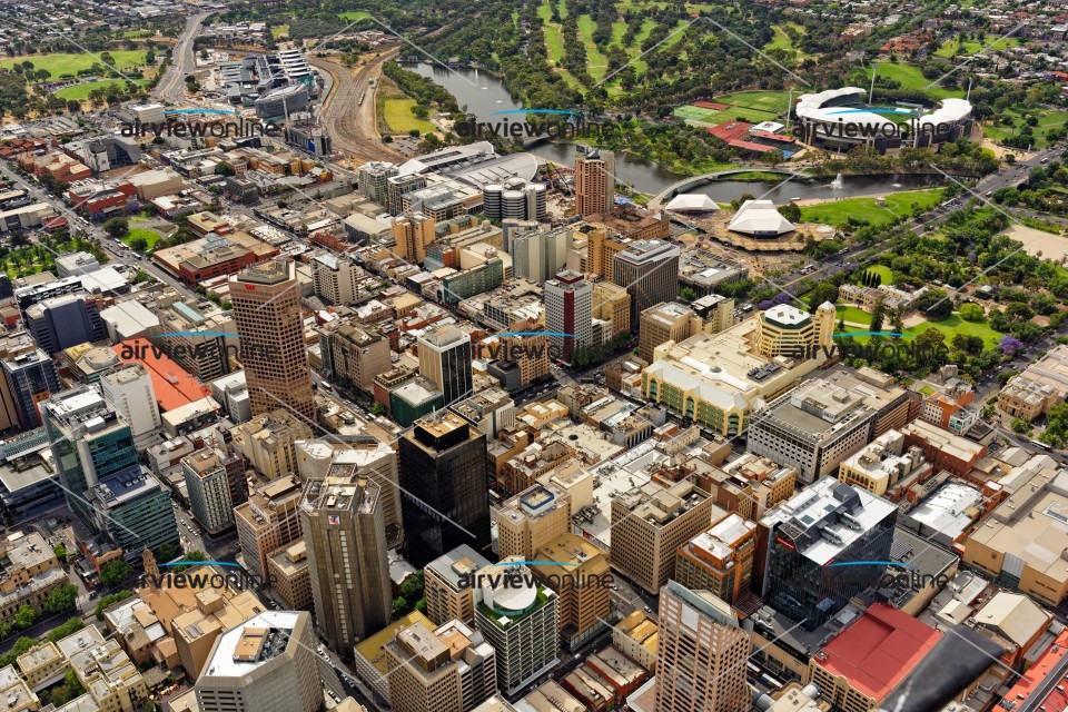 Aerial Photography Adelaide CBD Centre Looking NorthWest Airview Online